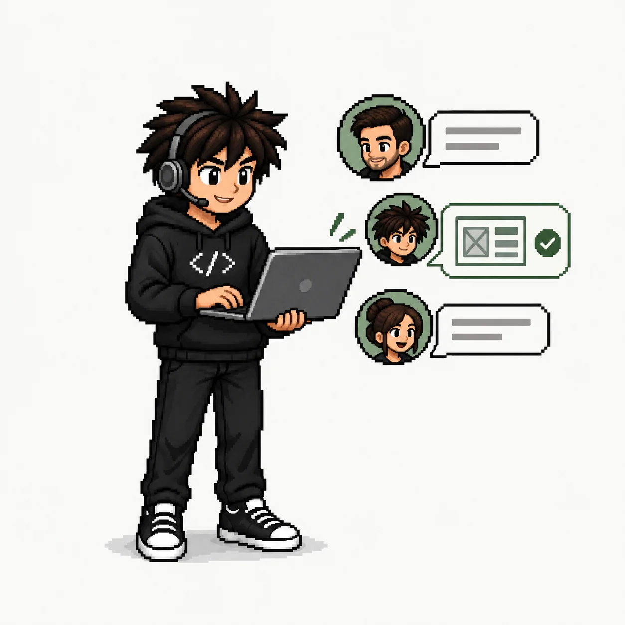 El builder comparte el avance de su proyecto y conversa con otros miembros de la comunidad.