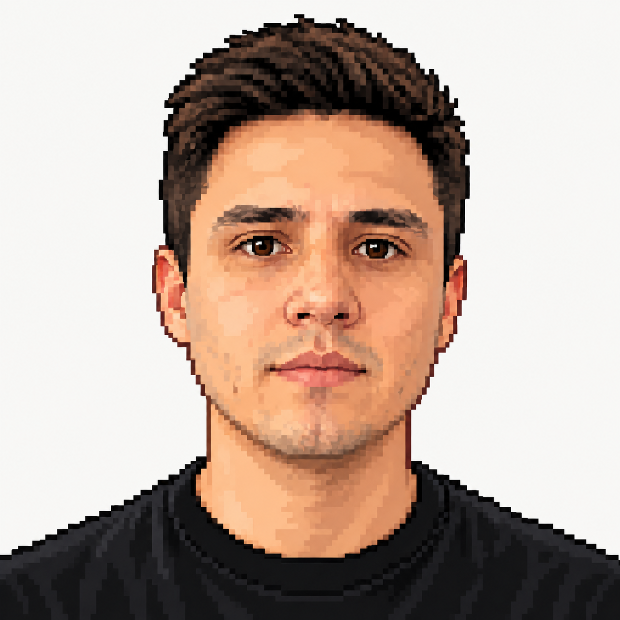 Retrato pixel art de Chris, software developer y founder del bootcamp.